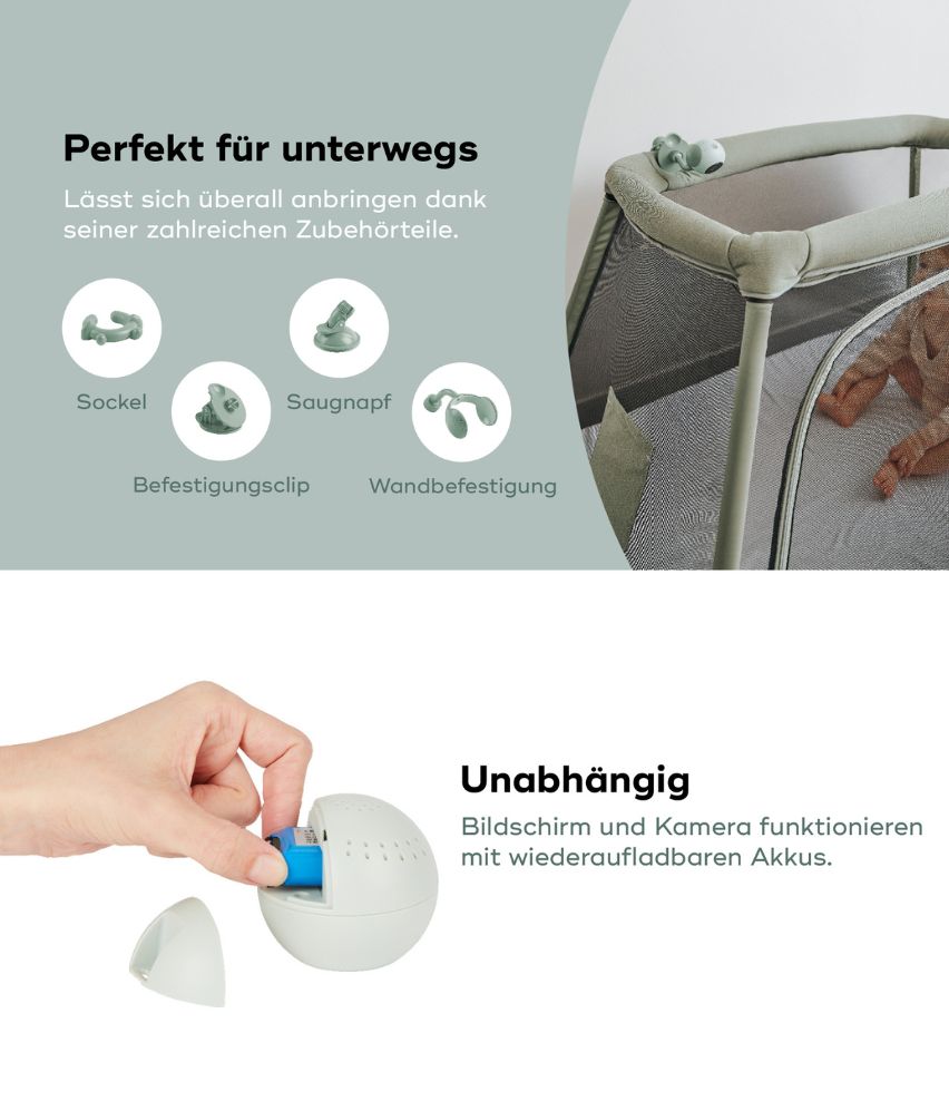 Babyphone mit Kamera YOO Go+ HD mit Akku