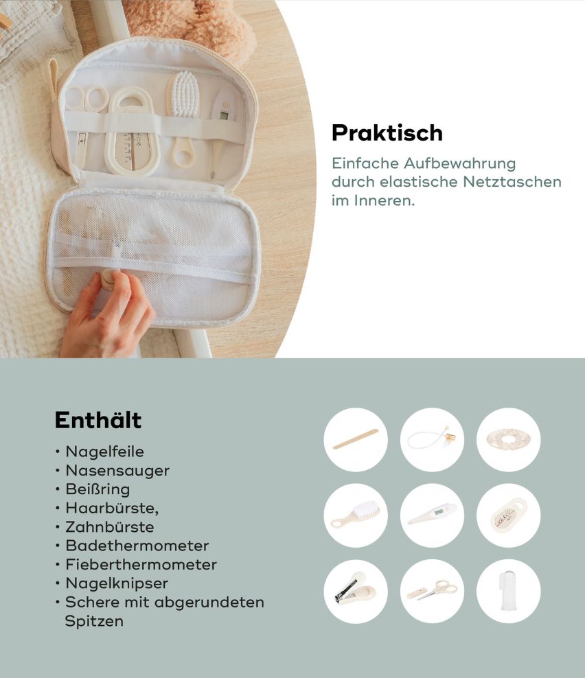 Babypflege-Set Sand praktisch